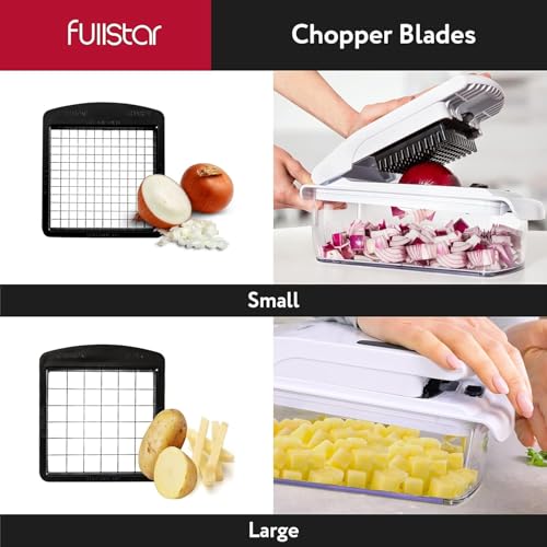 Fullstar Vegetable Chopper  Food Chopper  Onion Chopper  Vegetable Slicer  Spiralizer  Veggie Chopper with Container  Kitchen Gadgets  Home Essentials  Kitchen Accessories 4 in 1 White