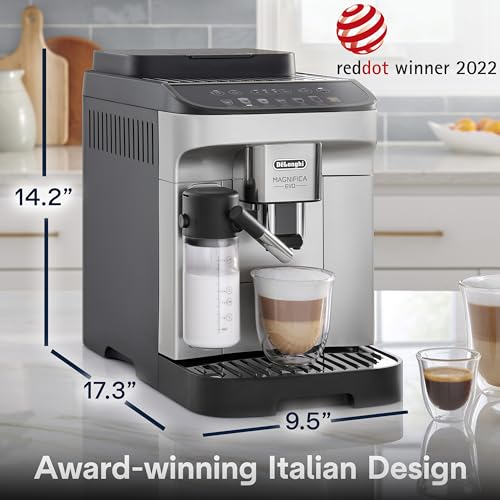 DeLonghi Magnifica Evo Automatic Espresso  Coffee Machine with Automatic Milk Frother for Latte Cappuccino Iced Coffee Builtin Grinder ECAM29084SB