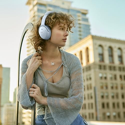 Bose QuietComfort Bluetooth Headphones Wireless Headphones Over Ear Noise Cancelling Headphones with Mic Up To 24 Hours of Battery Life Moonstone Blue  Limited Edition Color