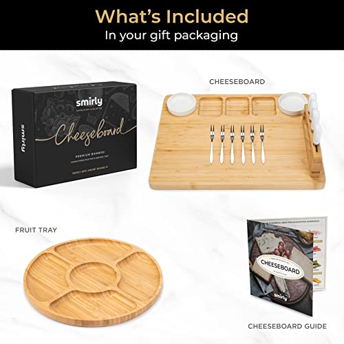 SMIRLY Charcuterie Boards Gift Set Charcuterie Board Set Bamboo Cheese Board Set  House Warming Gifts New Home Wedding Gifts for Couple Bridal Shower Gift